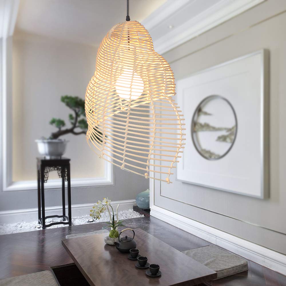 Conch Wicker Lamp Handmade Rattan Light Bamboo Lampshade