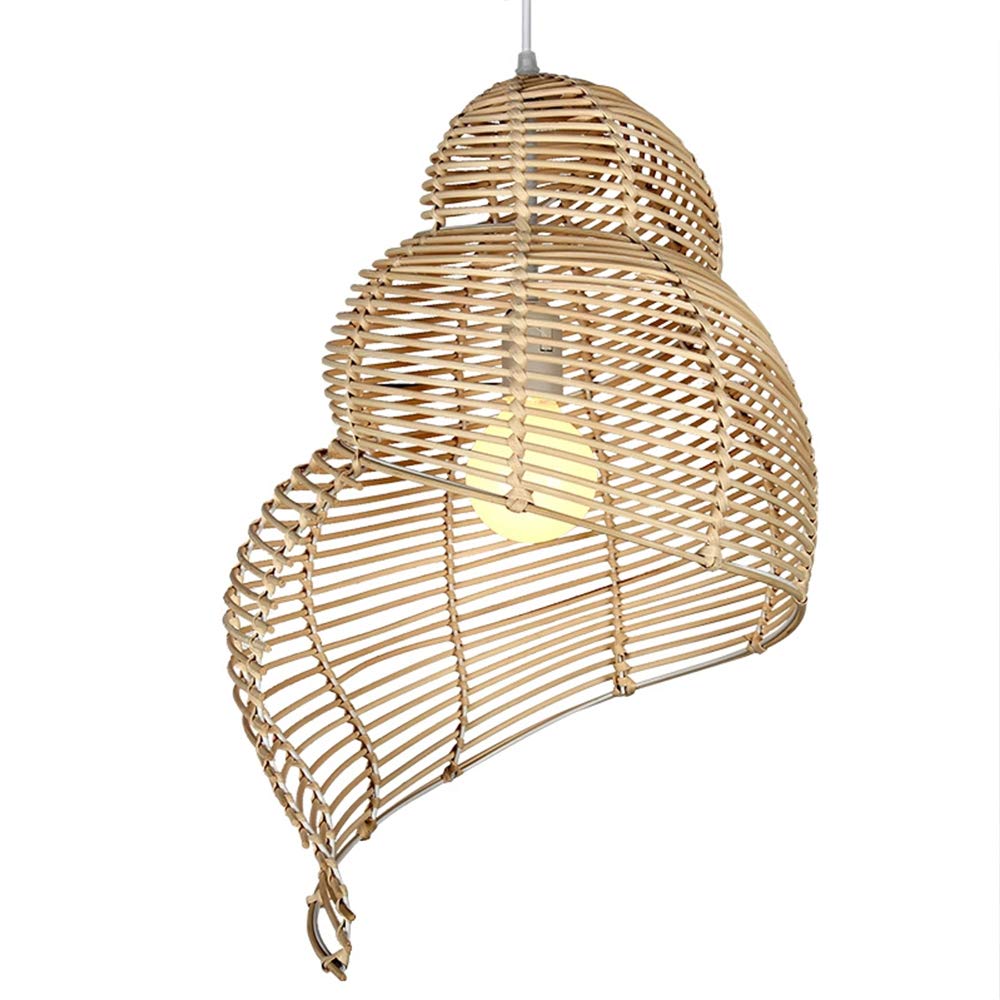 Conch Wicker Lamp Handmade Rattan Light Bamboo Lampshade