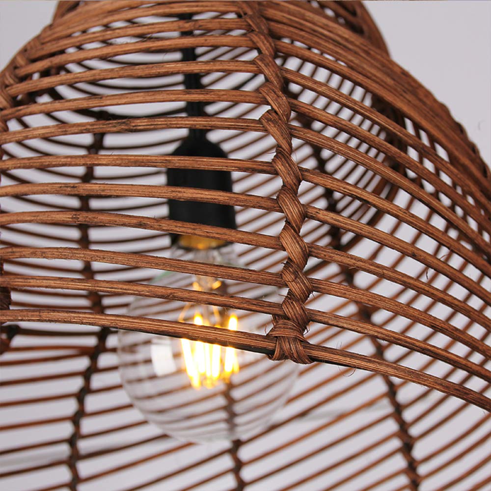 Conch Wicker Lamp Handmade Rattan Light Bamboo Lampshade