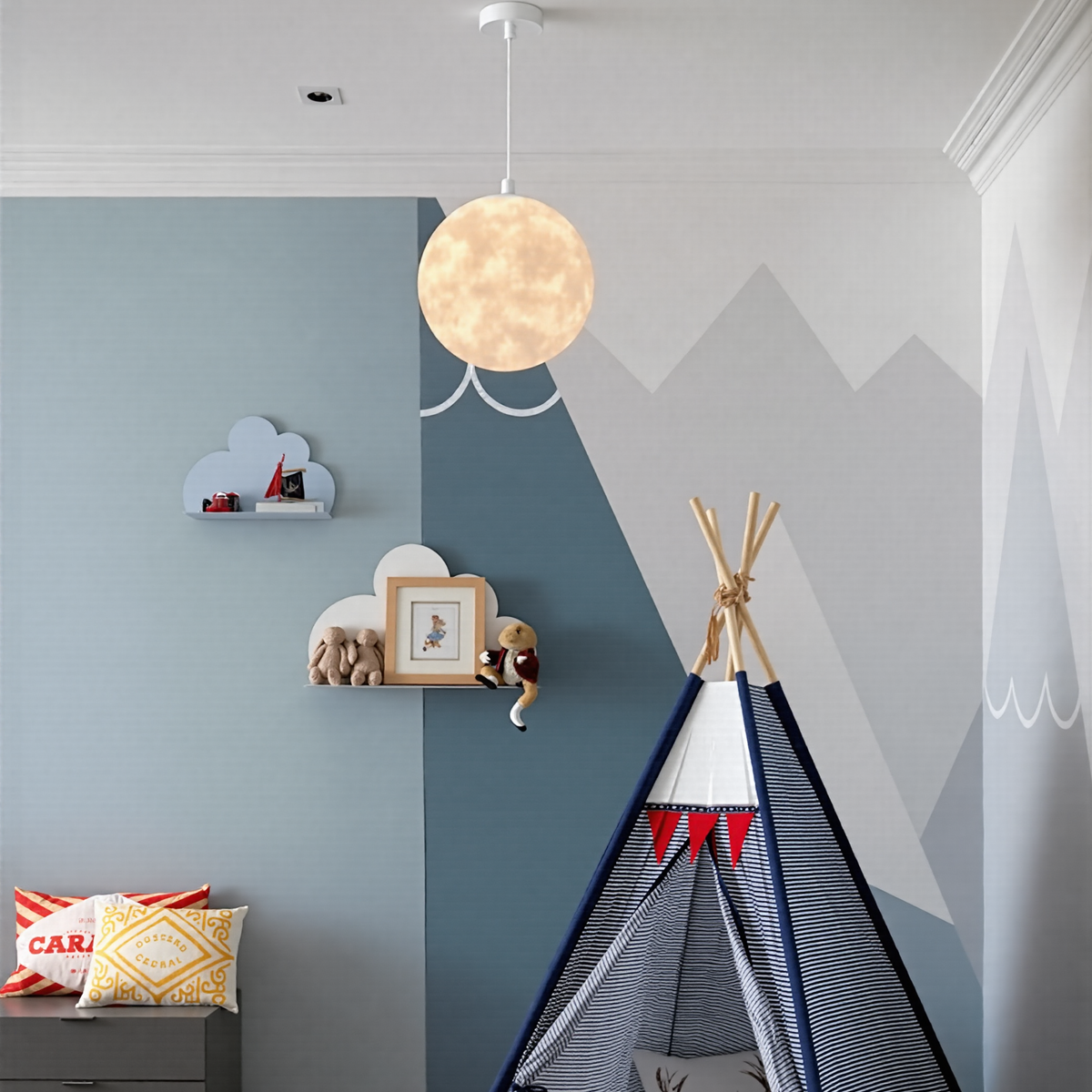 Creative 3D Printed Moon Pendant Light For Bedroom Eco-Friendly Lunar Globe Chandelier