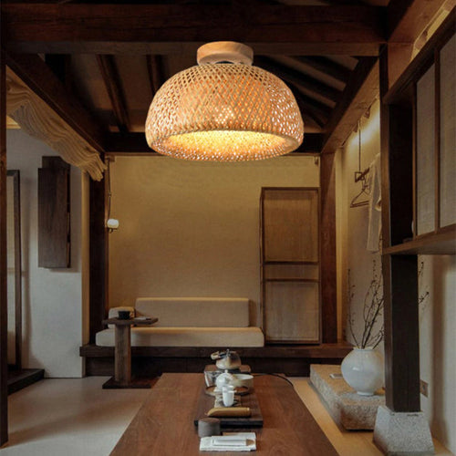 Bamboo Pendant Light Handmade Lamp Shade