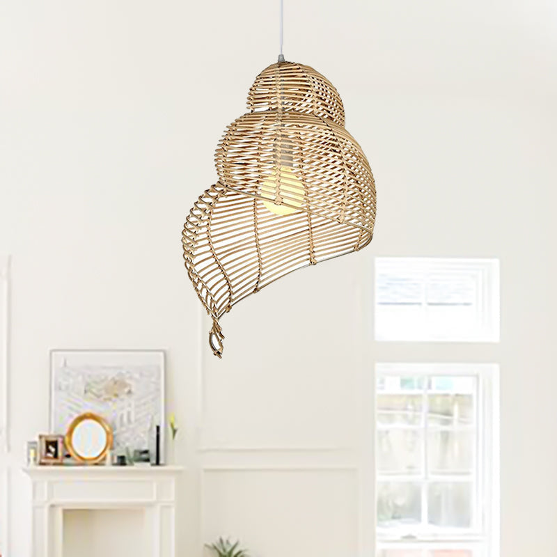 Conch Wicker Lamp Handmade Rattan Light Bamboo Lampshade