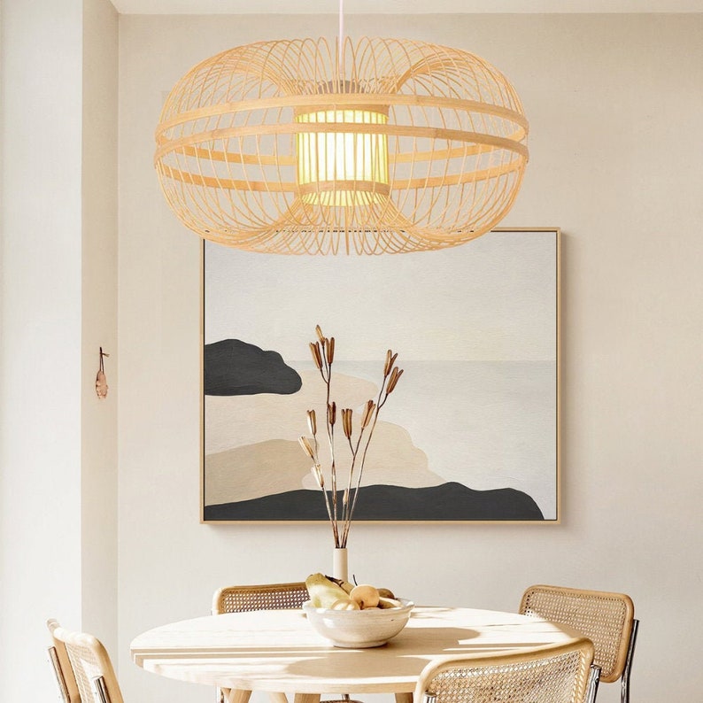 Handicraft Bamboo Pendant light Creative Chandelier Home Decor Art
