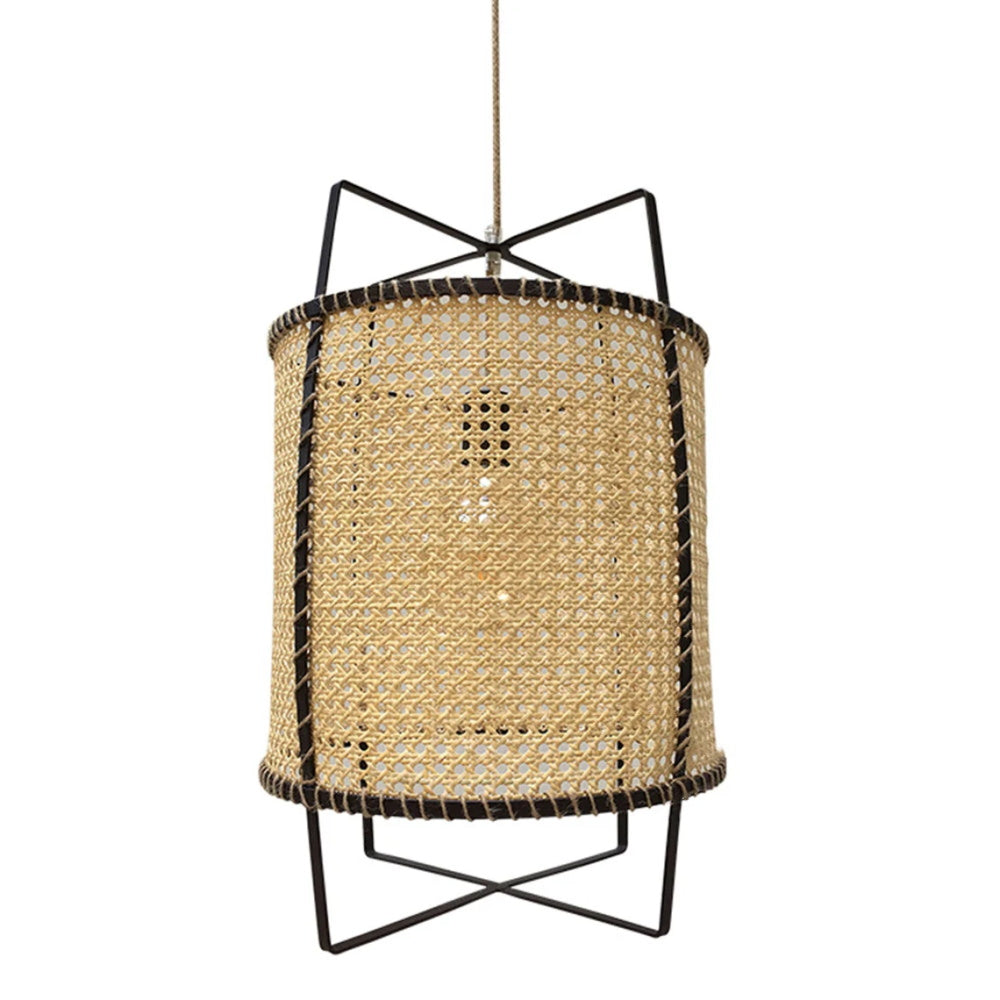 Boho Rattan Pendant Light Fixture Modern Rustic Chandelier Jute Rope Home Decor