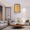 Boho Rattan Pendant Light Fixture Modern Rustic Chandelier Jute Rope Home Decor