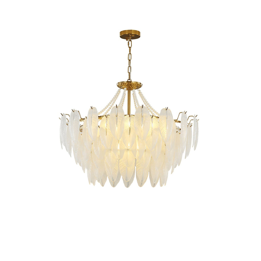 Luxury Modern Minimalist Living Room Shade Feather Chandelier