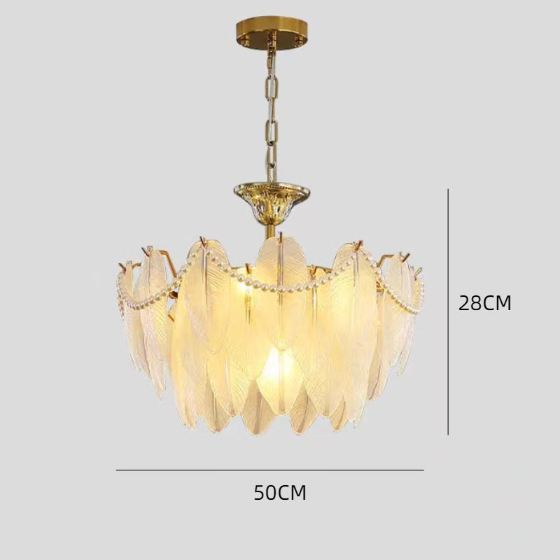 Luxury Modern Minimalist Living Room Shade Feather Chandelier