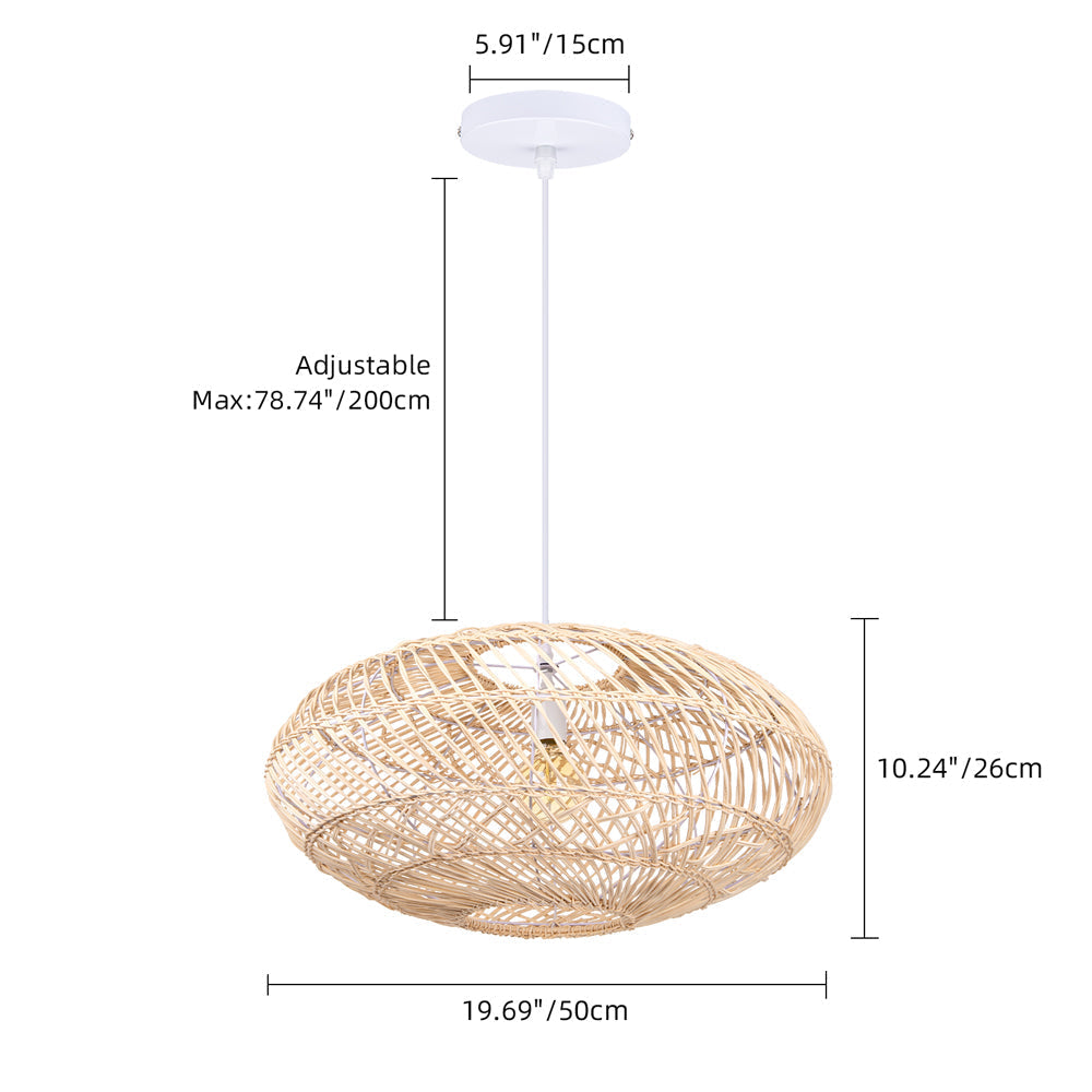 Basket Rattan Woven Lantern Chandelier Pendant Lamp Shade