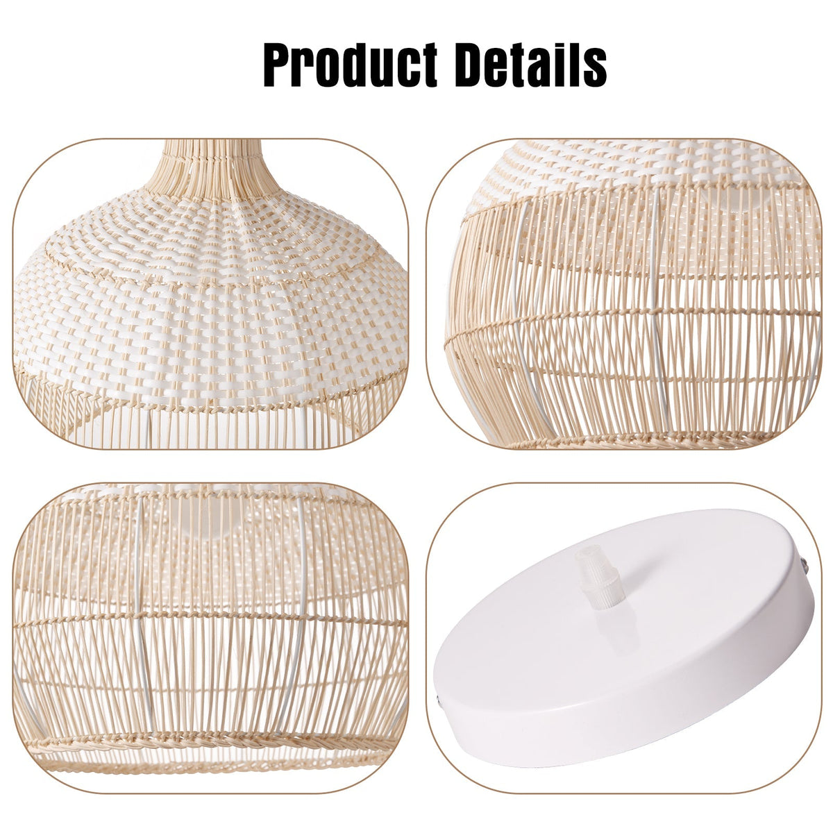 Handwoven Rattan Pendant Light for Kitchen Island – Boho Ceiling Lamp