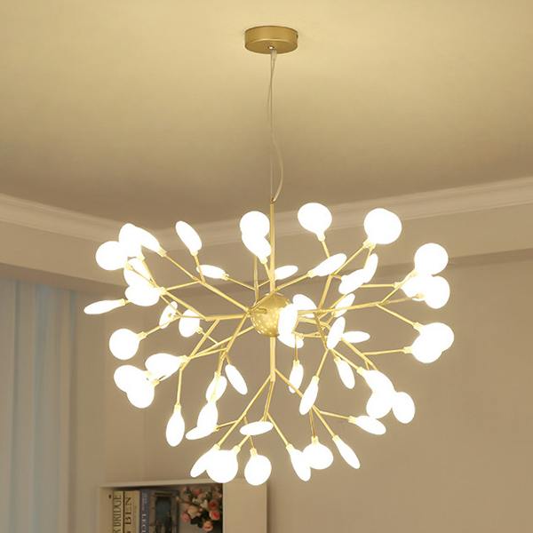 Modern Firefly LED Chandelier - Nordic Leaf Branch Pendant Light